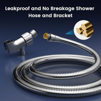 FEELSO High Pressure Handheld Shower Head with Chrome Finish - Combo