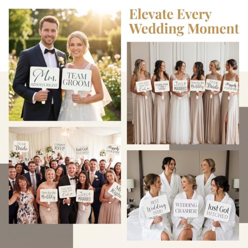 Wedding Photo Booth Props Set - 24 Double-Sided Party Decorations