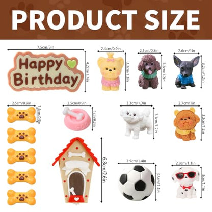 Dog Cake Decorations Dog Themed Birthday Party Set - Yellow6