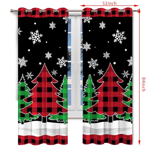 Christmas Curtains for Living Room - 2 Panel Set, 84 Inch