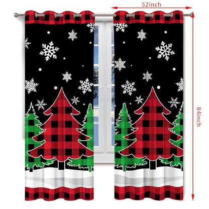 Christmas Curtains for Living Room - 2 Panel Set, 84 Inch