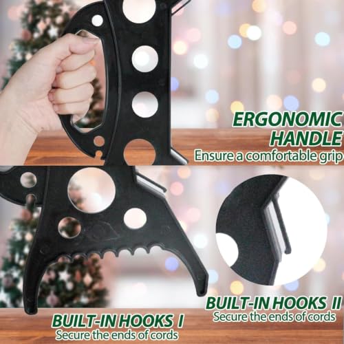 8PC Christmas Light Storage Holders Set - Cord Wind Up & Organizer, Black