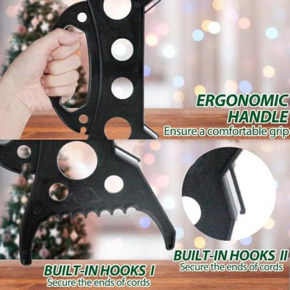 8PC Christmas Light Storage Holders Set - Cord Wind Up & Organizer, Black
