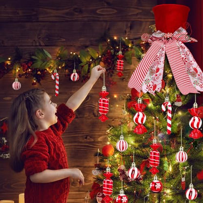 Christmas Candy Cane & Tree Topper Set - Holiday Decor