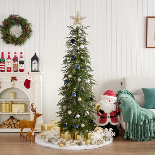 VeriNaTural 6ft Slim Prelit Christmas Tree with Warm White LED Lights
