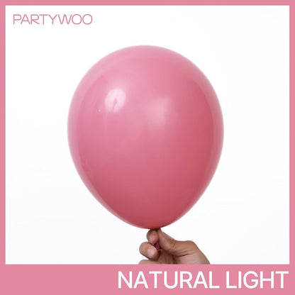 PartyWoo Mauve Balloon Set - 140pcs in Various Sizes for Baby Showers, Weddings & Birthdays | Dusty Pink Decor