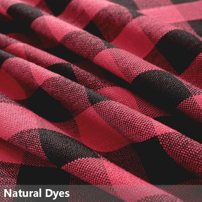 Christmas Tablecloth Rectangular Red and Black Checkered Cloth 84x60 Inches