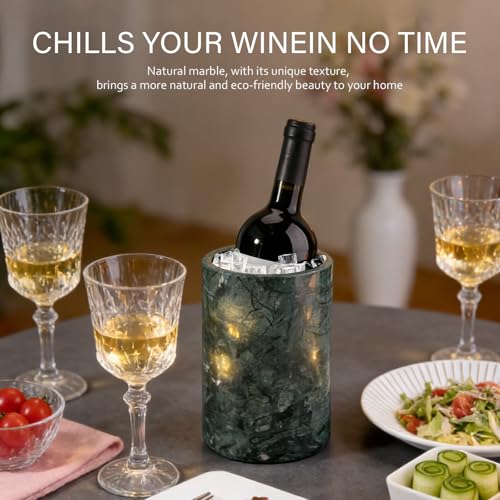 Marble Wine Bottle Chiller Bucket - Handcrafted Champagne Cooler for Parties D2204-BCS