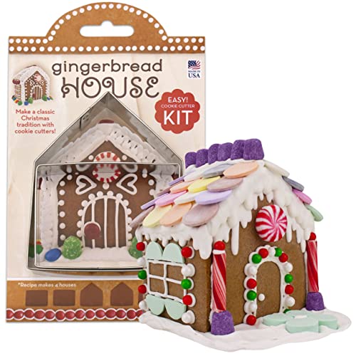 Mini Gingerbread House Cookie Cutter Set - Made in USA, 2 Pieces