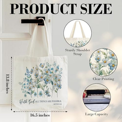 Canvas Tote Bag for Women Wildflowers - Large Capacity Gift Bag
