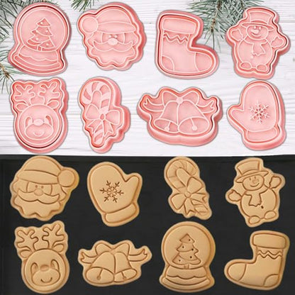 Mini Christmas Cookie Cutters Set - Xmas Theme Design with 4 Variations - Lutoku