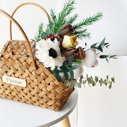 Handcrafted Wood Chip Storage Basket A - Lightweight Decorative Fruit and Flower Basket