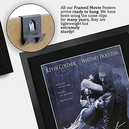 The Bodyguard Kevin Costner Whitney Houston Signed Poster Black Frame 16x12 Inches