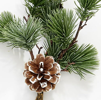 Artificial Christmas Mini Mugo Pine with White Tips - Set of 5