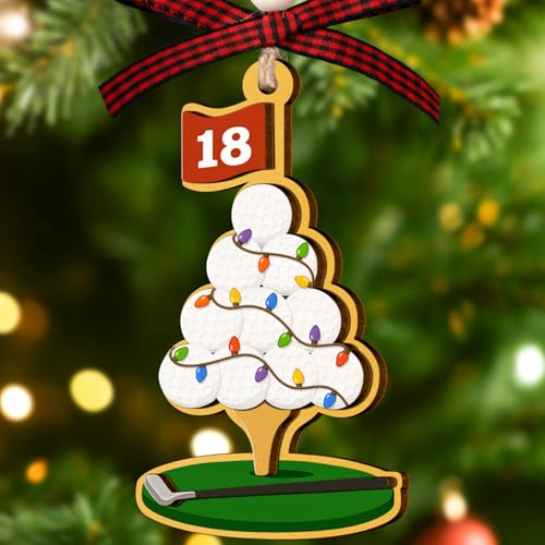 Golf Ornament - Golf Club Christmas Tree Decoration for 2025 - Golf Lover Gift - Wooden Golfing Ornament - Variation of THIS listing