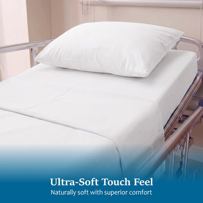 Hospital Bed Sheet Set 36 x 84 Inch 3-Piece Egyptian Cotton 400 Thread Count White Variation of White / Standard 36"X84"X12" Drop