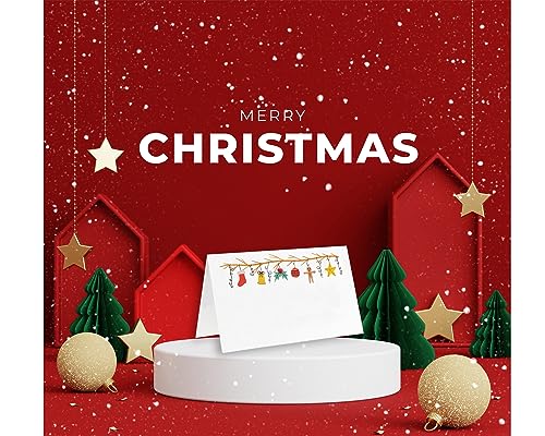 Christmas Table Place Card Set 25-Piece Tent Style Food Labels - Christmas / Christmas Table Place Card 02