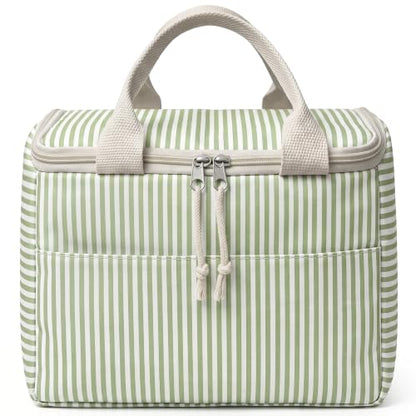 Insulated Lunch Tote Bag for Women and Men Light Green Reusable Cooler