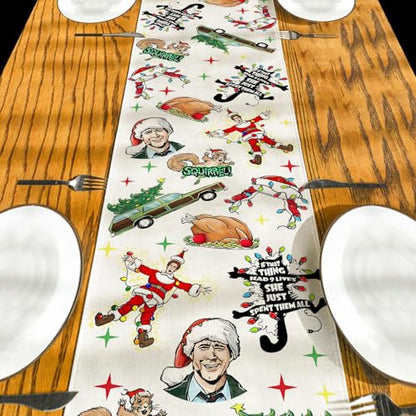 White Christmas Table Runner 13x72 Inch Holiday Home Party Decor