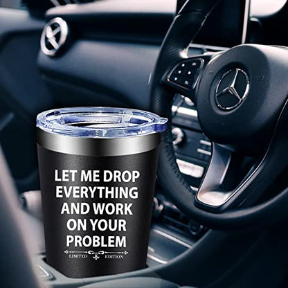 Fufandi 20oz White Elephant Tumbler Cup Let Me Drop Everything - Black