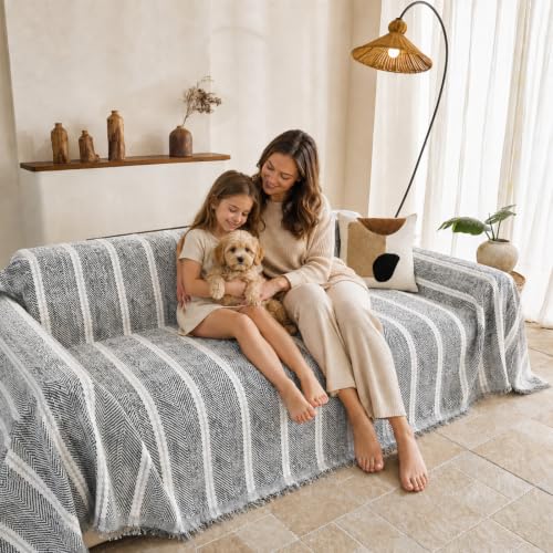 Warmstar Washable Chenille Sofa Cover for 3 Cushion Couch - Black 91x150