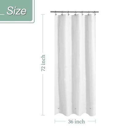 Mrs Awesome Stall Shower Curtain Liner 36x72, PEVA Plastic Shower Liner for Bathroom Lightweight & Waterproof, 36 x 72, White