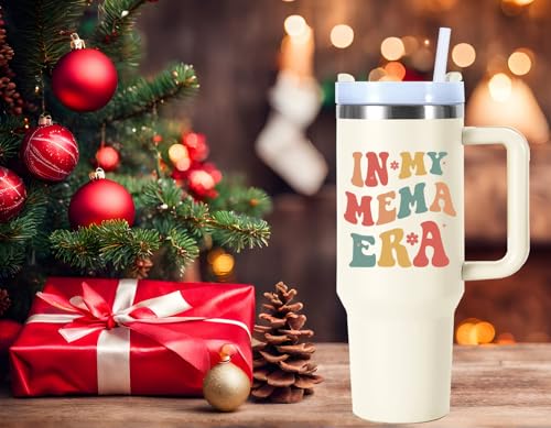 In My Mema Era 40 oz Tumbler with Handle - Gifts for Grandma from Grandkids - Mema Variation