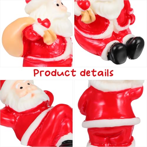 Mini Santa Claus Figurines Christmas Decorations Set - Resin Holiday Ornaments