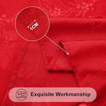 Christmas Jacquard Table Cloth 52x70 Inch Waterproof Dining Decor