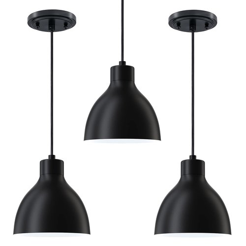 3 Pack Single Kitchen Island Mini Metal Drum Pendant Light Industrial Hanging Ceiling Light Fixtures for Over Sink Bar,Dining Room,Corridor,Entryway,Hallway
