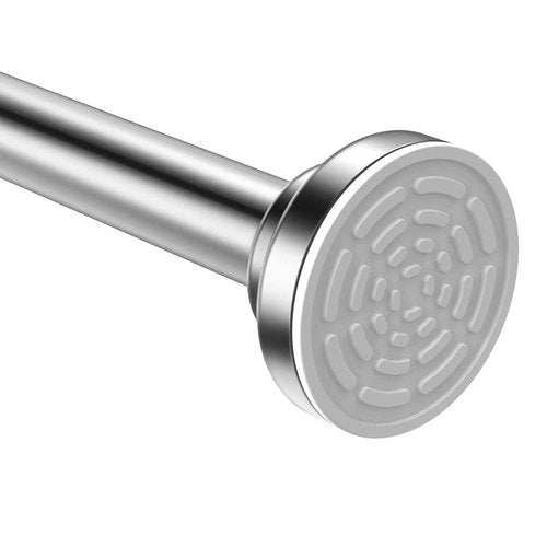TEECK Shower Curtain Rod, 48-85 Inch Adjustable Tension Spring, Premium Stainless Steel, Anti-Slip, No Driling, No Rust, for Bathroom,Silver,Easy to use