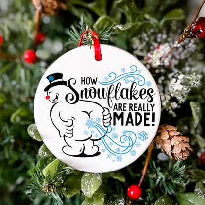 Funny Christmas Ornament Snowman Farting Gag Gift - Stocking Stuffer