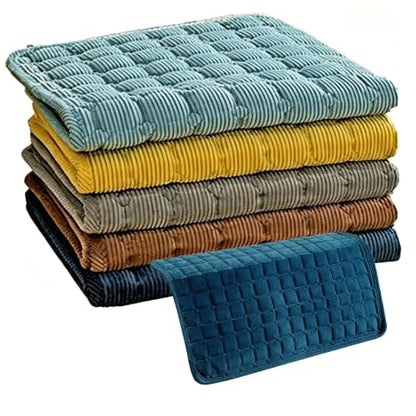 Navy Blue Corduroy Reclining Chair Cover Non Slip Washable 50x60cm
