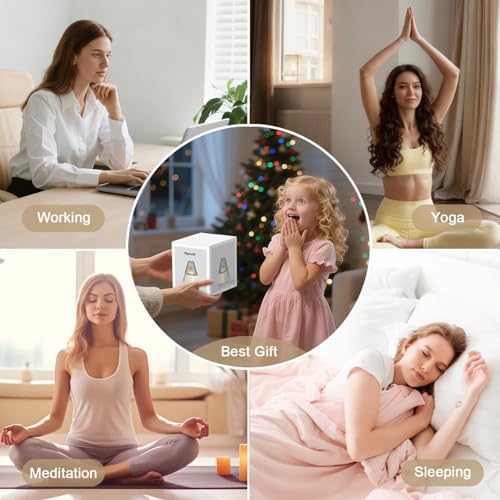 White Noise Machine with Santa & Bear Figurines, Night Light, 30 Soothing Sounds