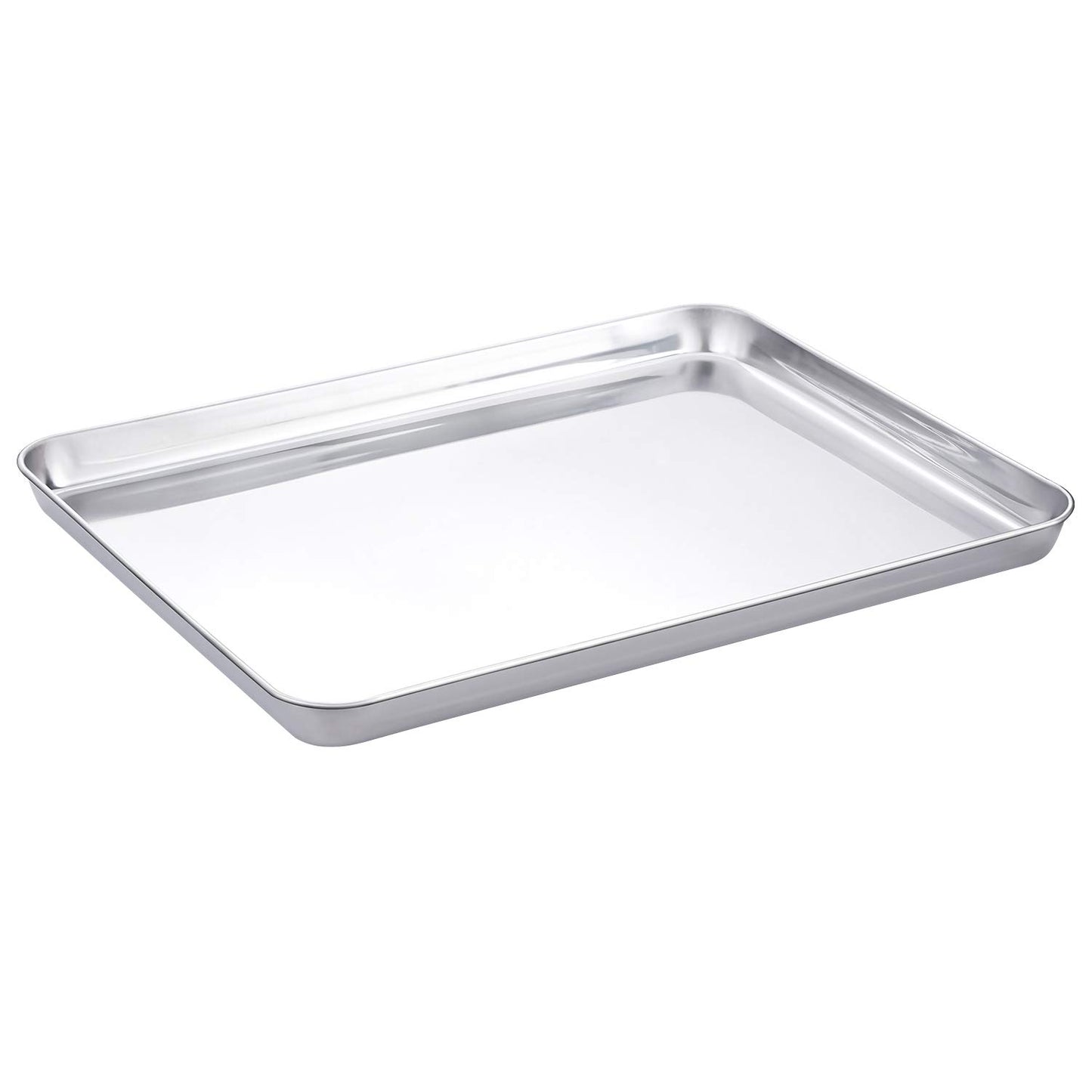 WEZVIX Baking Sheet Stainless Steel Baking Tray Cookie Sheet Oven Pan Rectangle Size 16 x 12 x 1 inch, Non Toxic & Healthy, Rust Free & Less Stick, Thick & Sturdy, Easy Clean & Dishwasher Safe