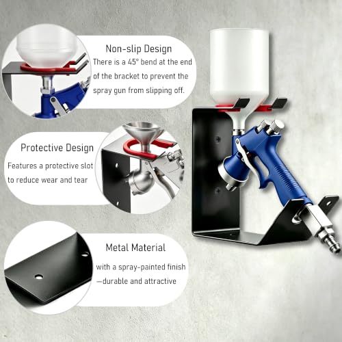 2Pcs Heavy-Duty Paint Gun & Spray Gun Wall Mount Stand with Wall Mount – DIY & Garage