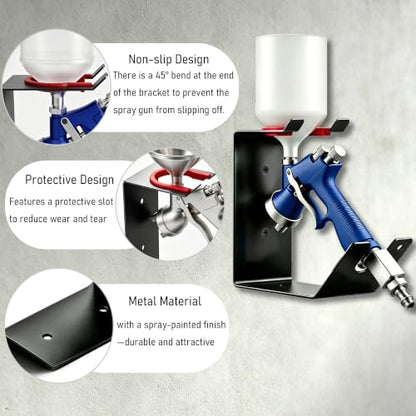 2Pcs Heavy-Duty Paint Gun & Spray Gun Wall Mount Stand with Wall Mount – DIY & Garage