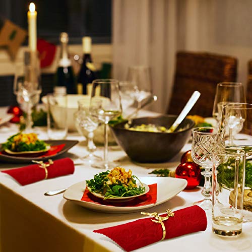Willbond Gold Reindeer Napkin Rings - Set of 6 Christmas Table Decor