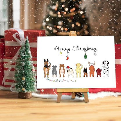 Lovely Funny Dog Christmas Card with Envelopes - Holiday Humor for Dog Lovers