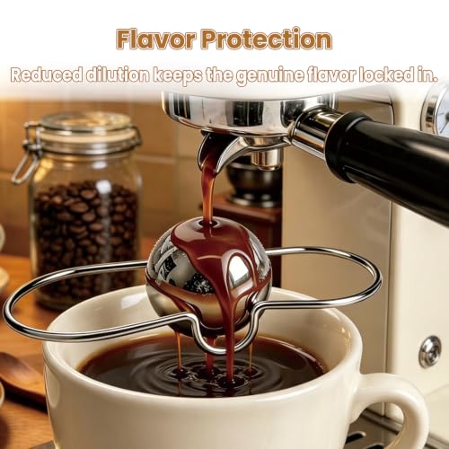 2 Pack Stainless Steel Espresso Cooling Balls with Stand & Storage Case