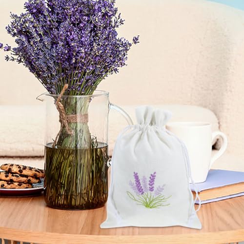 Lavender Sachet Bag Cotton Drawstring Pouch for Closet Drawer Storage