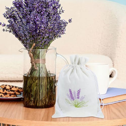Lavender Sachet Bag Cotton Drawstring Pouch for Closet Drawer Storage