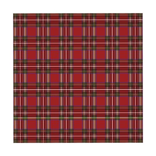 Christmas Square Tablecloth 52 Inch Red Buffalo Plaid Holiday Decor - Winter Home & Party