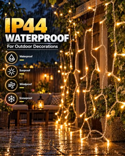 Battery Operated Fairy Lights 2 Pack 98FT Warm White LED String Lights
