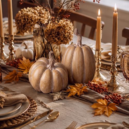 Fall Terracotta Faux Pumpkin Decor Set for Home Table Arrangements