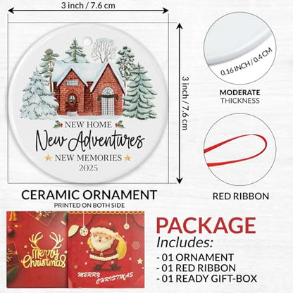 First Home Ceramic Ornament - New House Wreath for Christmas Decoration - Variation of THIS listing