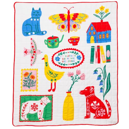 Scandinavian-Inspired Quilted Throw Blanket - Reversible Lightweight Cotton Blend