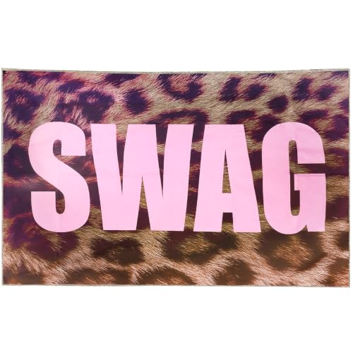 Pink Leopard Swag Wall Tapestry - Y2K Aesthetic Room Decor, 40 x 60 Inches
