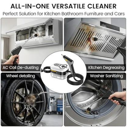 2500W Handheld Steam Cleaner for Home Car Grout - High-Temp Steamer Kit