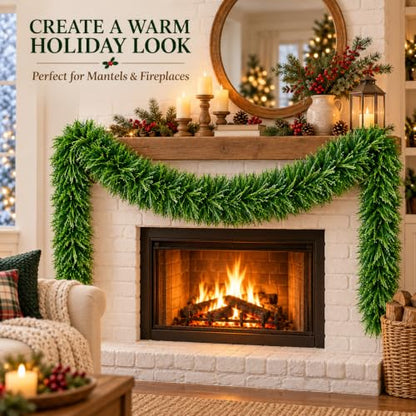 50 Ft Artificial Christmas Garland for Indoor & Outdoor Holiday Decor - Greenery Wreath